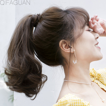  Ultra-light pear flower wig ponytail strap grab clip Small amount of short curly hair simulation hair fluffy natural medium and long curly hair