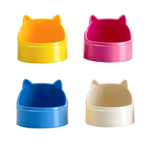 Cat head Anti-urine anti-fall plastic food basin rabbit food bowl color random special price about 130g