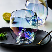 ins water cup Colorful glass Household creative trend Mount Fuji iceberg cup Whisky cup Juice cup