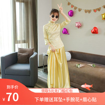 Republic of China Bridesmaid dress Chinese long style 2020 new Chinese style can usually wear simple and generous best friend outfit bridesmaid group