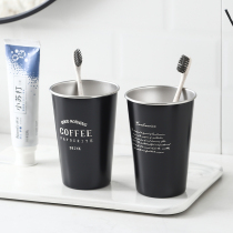 ins wind stainless steel gargle cup home toothbrush cup dental cylinder wash cup minimalist couple mouth cup creative toothbrushing cup