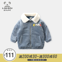  Rabi tree new baby casual winter coat Childrens loose cotton coat boy corduroy cotton coat