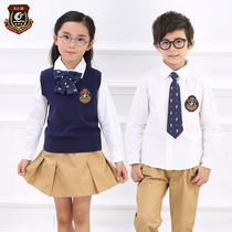  (single piece)Primary school school uniform spring and autumn suit British college style kindergarten garden suit Childrens class suit suit