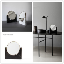  Dressing mirror series Marble desktop makeup mirror Household girl dressing table double-sided mirror Bedroom mirror Bathroom