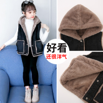 Girl Cowboy Horse Chia 2021 New Children Autumn Winter Clothing Foreign Air Marclamping External Wear CUHK Tong Suede Thickened Jacket