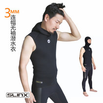 Wetsuit Warm 3mm diving vest hooded vest wetsuit Diving headgear Diving hat Surfing jellyfish suit