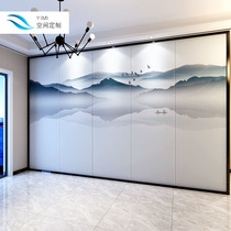 Hard bag TV background Wall new Chinese style light ink landscape fashion simple bedside soft bag mural living room sofa bedroom