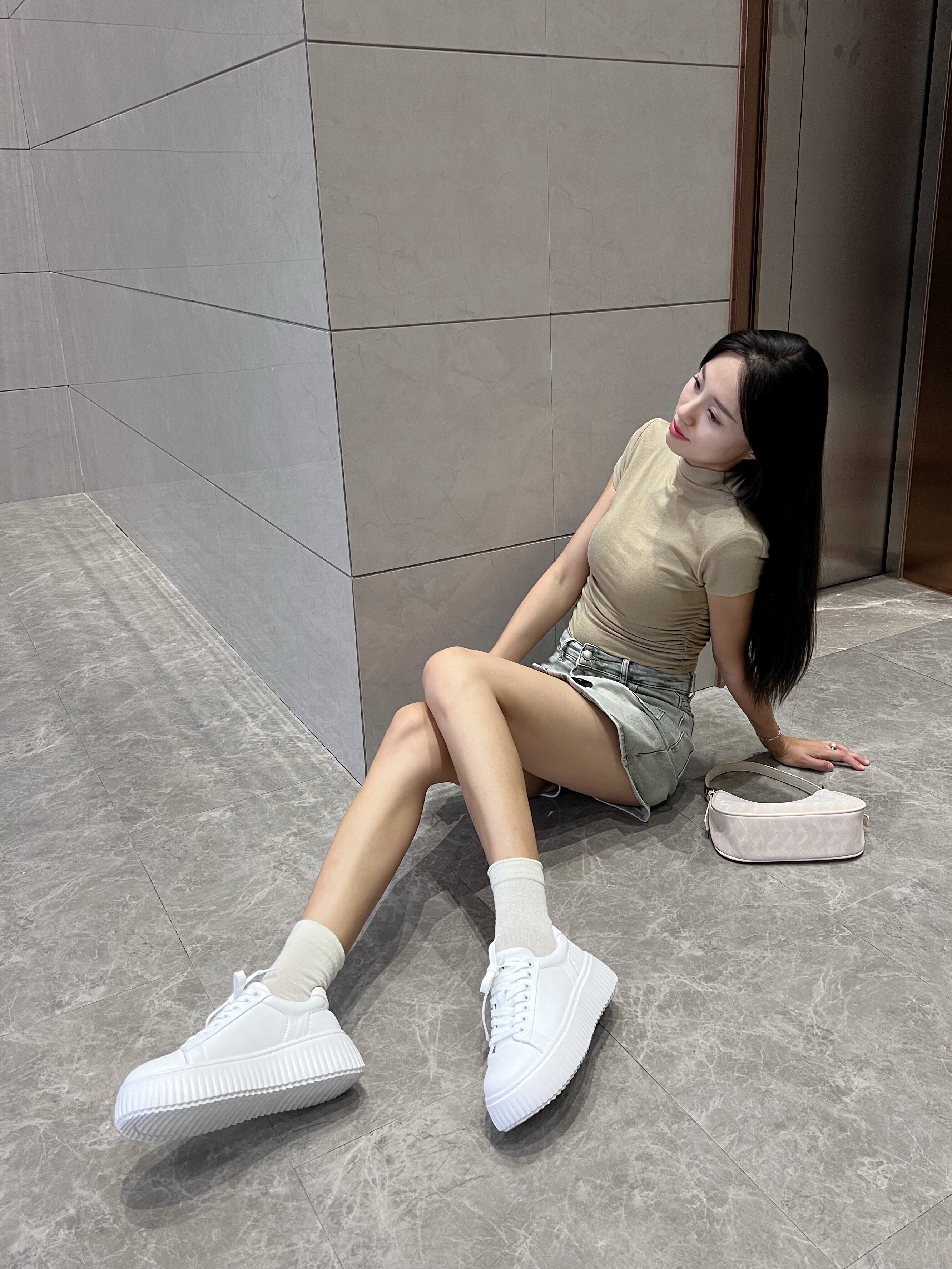 Nine West玖熙春季厚底小白鞋,饼干鞋设计4-5.5cm增高小个子福音