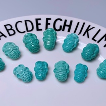 Hubei original mine turquoise mermaid unicorn carving DIY small pendant handstring small drop Bodhi accessories