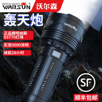 Walsen flashlight strong light rechargeable ultra-bright small laser outdoor portable long-range durable household xenon lamp