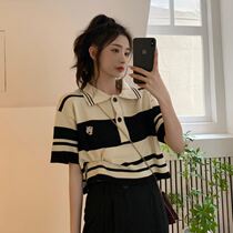 The Xun is small and slightly chubby small and fat small and large large and small with a small knitted polo shirt thin short sleeve T-shirt.