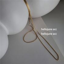 hellojune American 14K gold injection golden chain snake bone chain base with Element chain