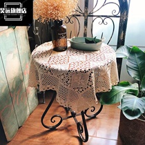 ins Pastoral wind cotton thread woven imitation handmade crochet tablecloth Tea table cloth Bedside table cover towel Sofa armrest towel