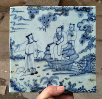 High antique ceramic tile high imitation Yuan Dynasty blue and white figure ceramic floor tile unearthed ceramic tile custom factory shipment