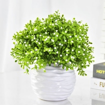 Fake flower plant simulation flower green planting living room furnishing dining table top plastic flower decoration floral pot small pendulum piece Milan