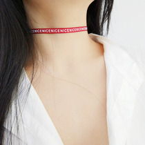 English letters clavicle chain star with the same very fine simple red necklace Wild collar fine female neck strap neck chain