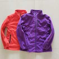Womens fleece soft shell fabric reverse outdoor spring and autumn jacket top windproof breathable leisure sports