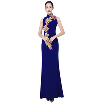 Qipao Walk Show Long Style Performance Dream Dazzling Dance Performance Increase Code Fat People Fix Slim 2020 New Pop Gown