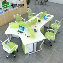 Staff desk simple modern 3 5 6 people screen computer desk card holder multi-person staff table and chair combination