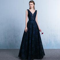 Evening dress long 2020 new deep V collar slim body dress female banquet slim dress backless women