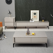 Rock plate TV cabinet Tea Table Composition Modern Minima Living Room Small Family minimalist light extravagant new terrace TV enclosure