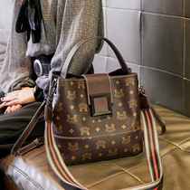 France Carring Koko ~ Wide Shoulder Strap Fashion Single Shoulder Bag Large Capacity Genuine Leather Women Bag Printed Hand Casual Bag