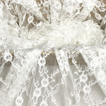  High-end hollow lace fabric Clothing fabric Lace cover cloth tablecloth skirt material curtain gauze handmade DIY