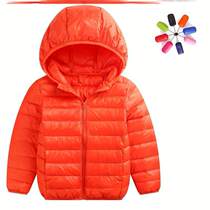 New cotton coat mens and womens childrens autumn and winter short fake two-piece denim stitching down jacket light and warm middle and large childrens jacket