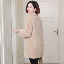 zqqz cashmere coat women long 2020 winter New Fashion lamb wool wool fur coat D163