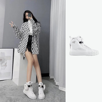 PRADA white recycled nylon hanging bag high help canvas sneakers positive code 1T551M-1YFL-F0009