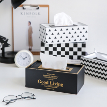 ins Nordic style wooden tissue box simple creative living room drawing paper box household napkin paper box storage box