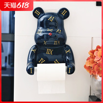 Creative Rolls Paper Boxes Cartoon Cute Toilet Toilet Paper Towel Rack Free Paper Towels Box Wall-mounted Roll Paper Rack