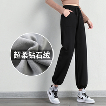 Plus velvet padded toe toe overalls women loose size sports pants autumn and winter lanterns casual toe pants