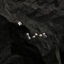 Xinzi same Big Dipper asymmetric 925 sterling silver personality double ear hole two left and right earrings female