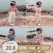 Young you Girl short sleeve 2021 new cotton childrens summer dress half sleeve coat childrens foreign style T-shirt women
