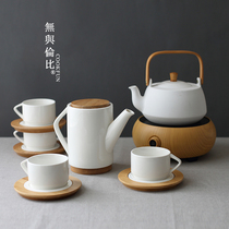 Simple ceramic teapot making tea boiling kettle boiling teapot tea stove heat-resistant boiling water girder pot electric pottery stove household tea set