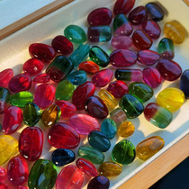 (Xiaoya Jewelry)Color label grade candy tourmaline rough custom 18K24K gold inlaid rough tourmaline bracelet