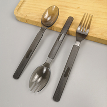 Disposable plastic spoon takeaway dessert tableware separate frosted spoon fruit fishing salad fork thickened commercial