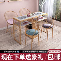 Nordic nail table chair set single double net red nail table economical three simple nail table