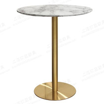 Light luxury marble coffee table Nordic stainless steel round table model room designer sales office bar reception negotiation table