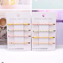 Girl version hair accessories fashion color drip hairclip Children 4 sets one-word clip boutique D111