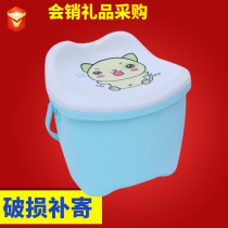  Creative portable childrens cartoon plastic storage stool will pin gifts can sit on storage stool