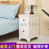  Solid wood mini small bedside table width 20-25-30cm bedroom sofa side cabinet small apartment ultra-narrow simple cracks