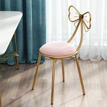 Makeup Chair Mesh Red Ins bedroom Dresser Folding Chair Light Extravagant Girl backrest stool Girl Hearts Fairy stool