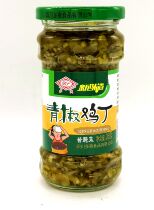 Sichuan more cool green pepper chicken sauce 4 bottles of mixed noodles with spicy rice meat sauce green pepper sauce charcoal Pepper Noodles