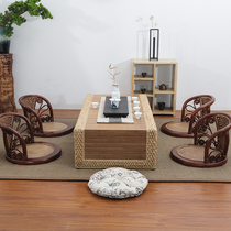  Rattan tatami tea table Japanese tea table Ground table Simple Zen low table Kang table Bed and breakfast Balcony bay window small table