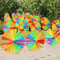 Net red kindergarten flower colorful pull line windmill string rope color hanging small windmill decoration outdoor rotating plastic