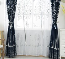 Full shading hot silver insulation thick curtain fabric floor-to-ceiling window bedroom living room study Simple Modern finished product customization