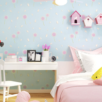 3d embossed warm bedroom non-woven wallpaper pastoral dandelion pink girl wedding room childrens room living room wallpaper