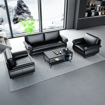 Office sofa coffee table combination simple modern office business meeting guest negotiation reception leisure leather sofa